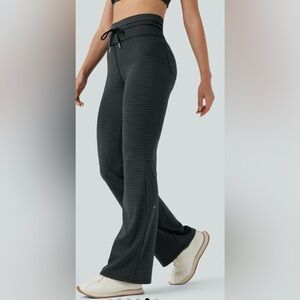 NWT Halara High Waisted Drawstring Striped Black Pants